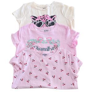 3 Piece Bundle Old Navy Girls White Short Sleeve Tee 3D Heart Pocket XL 14-16 Pr